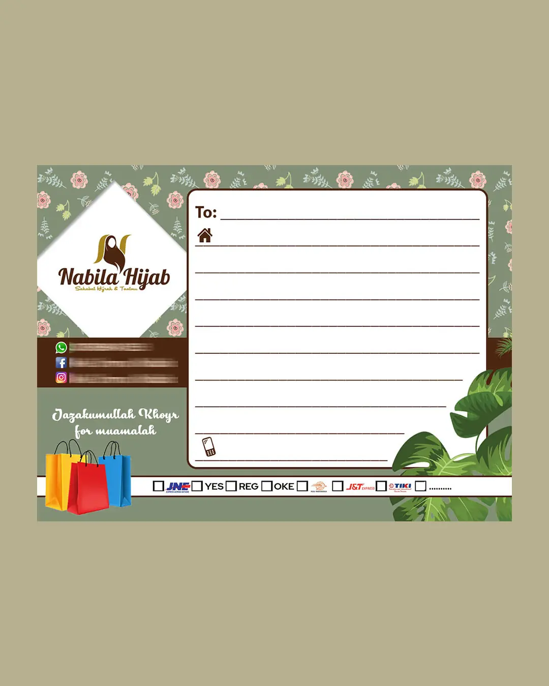 Portofolio Desain Label Pengiriman 01