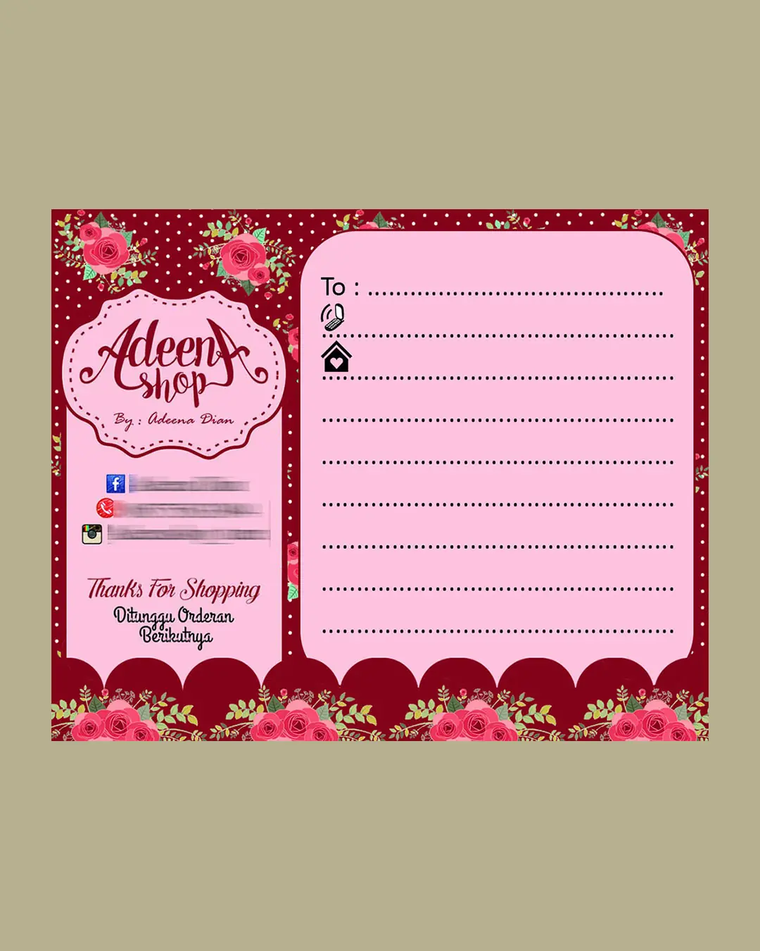 Portofolio Desain Label Pengiriman 04