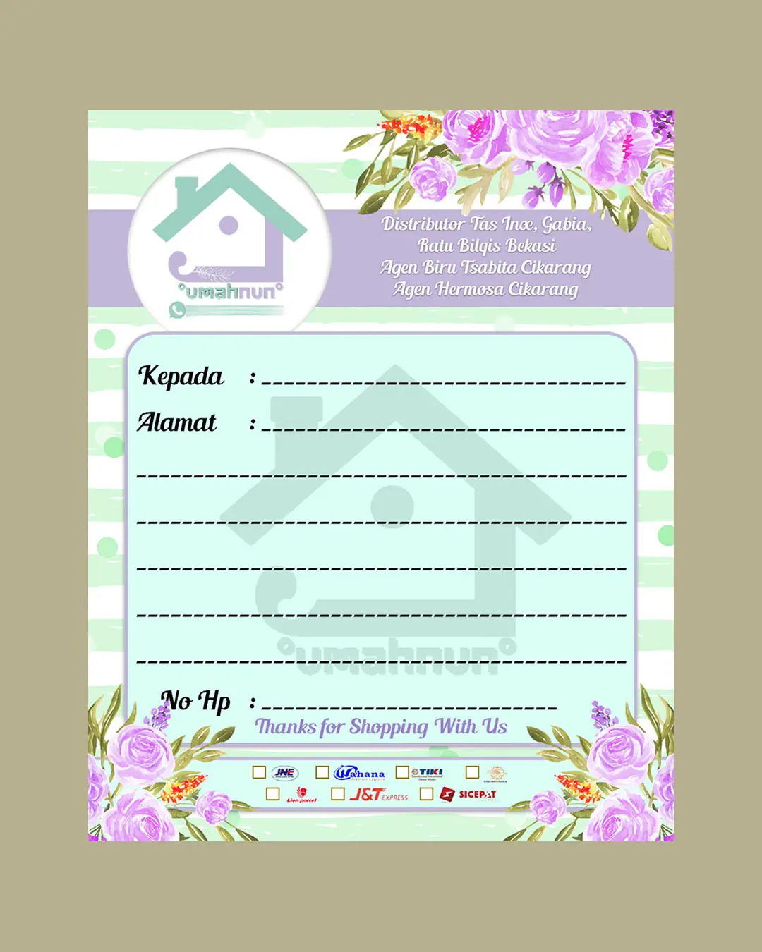 Portofolio Desain Label Pengiriman 08